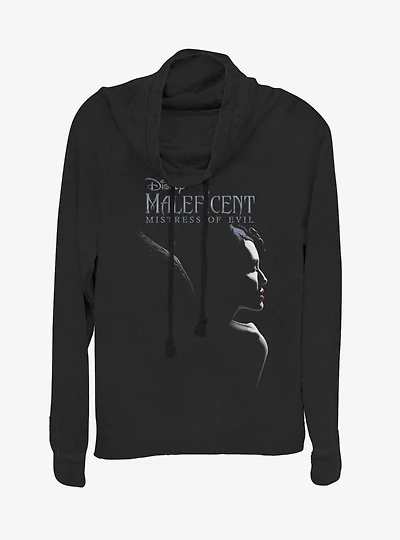 Disney Maleficent: Mistress Of Evil Smirk Cowl Neck Long-Sleeve Girls Top