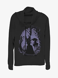 Disney Villains Maleficent Bone Heart Cowl Neck Long-Sleeve Girls Top