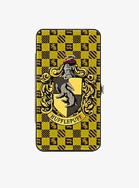 Harry Potter Hufflepuff Crest Heraldry Checkers Hinged Wallet