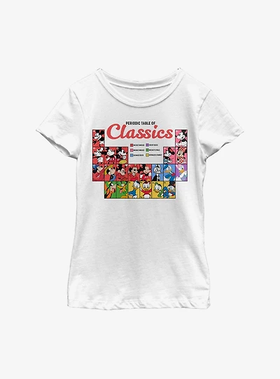 Disney Mickey Mouse Periodic Table Of Classics Youth Girls T-Shirt