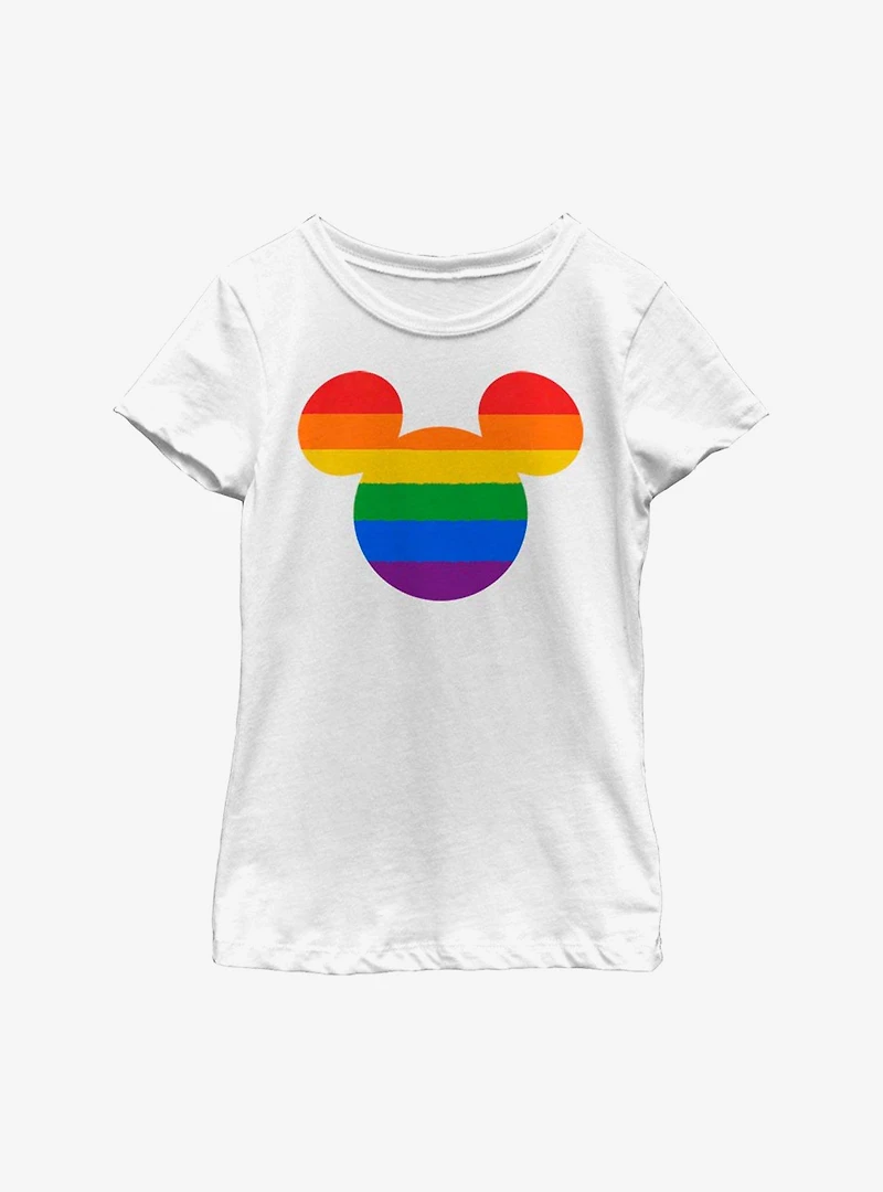 Disney Mickey Mouse Rainbow Ears Youth Girls T-Shirt