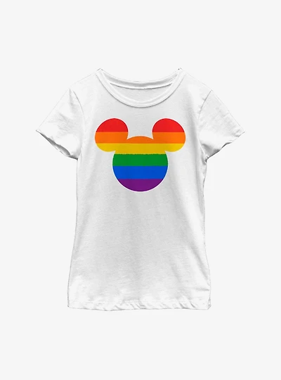 Disney Mickey Mouse Rainbow Ears Youth Girls T-Shirt
