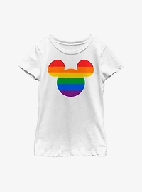 Disney Mickey Mouse Rainbow Ears Youth Girls T-Shirt