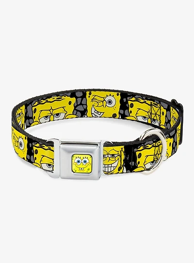 SpongeBob Close Up Expressions Dog Collar Seatbelt Buckle