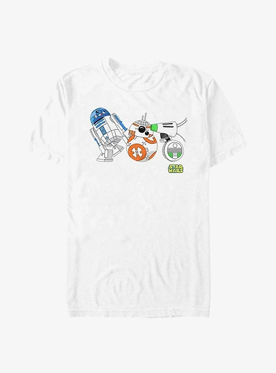 Star Wars Episode IX The Rise Of Skywalker Cartoon Droid Lineup T-Shirt