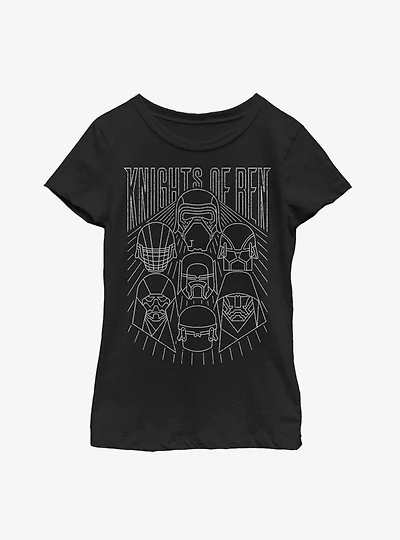Star Wars Episode IX The Rise Of Skywalker Knights Ren Helmets Youth Girls T-Shirt