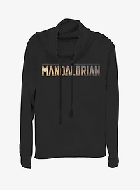 Star Wars The Mandalorian Logo Cowl Neck Long-Sleeve Girls Top
