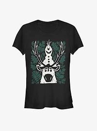 Frozen 2 Olaf Sven Leaves Girls T-Shirt