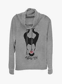 Disney Maleficent: Mistress of Evil Red Lips Cowl Neck Long-Sleeve Girls Top