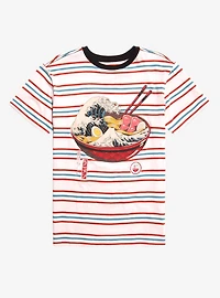 The Great Ramen Wave Stripe T-Shirt By Vincent Trinidad