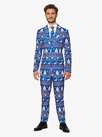 Suitmeister Men's Christmas Blue Nordic Suit