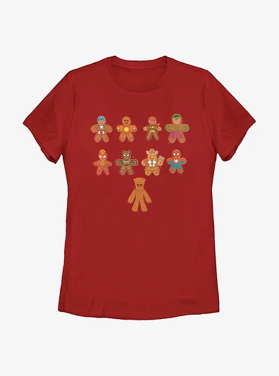 Marvel Avengers Lined Up Cookies Womens T-Shirt