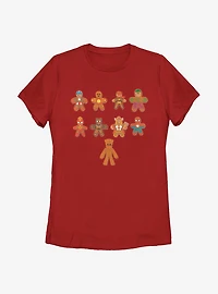 Marvel Avengers Lined Up Cookies Womens T-Shirt