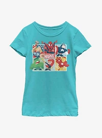 Marvel Avengers Hero Squares Youth Girls T-Shirt