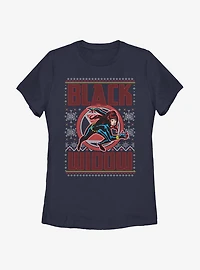 Marvel Black Widow Christmas Pattern Womens T-Shirt