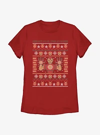 Marvel Iron Man Pixel Christmas Pattern Womens T-Shirt