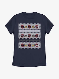 Marvel Deadpool Christmas Pattern Womens T-Shirt