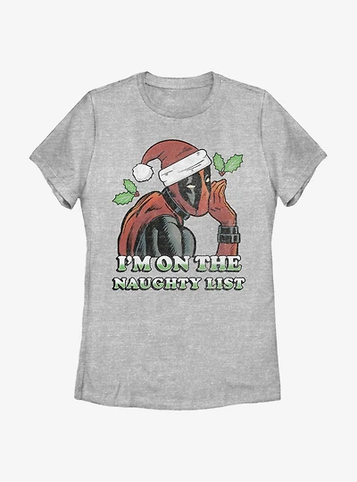Marvel Deadpool On The Naughty List Womens T-Shirt