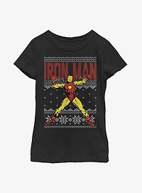 Marvel Iron Man Christmas Pattern Youth Girls T-Shirt