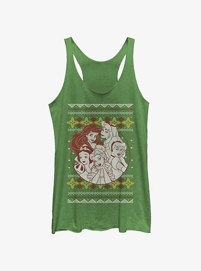 Disney Princess Christmas Pattern Womens Tank Top