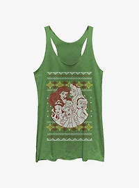Disney Princess Christmas Pattern Womens Tank Top