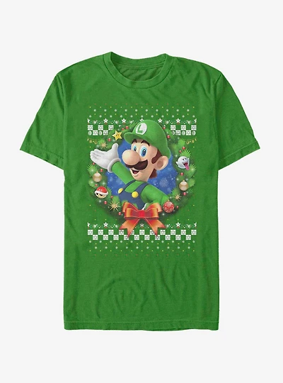 Nintendo Super Mario Wreath Luigi 3D T-Shirt