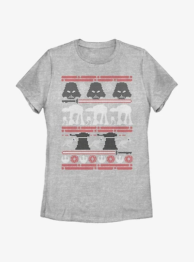 Star Wars Hoth Battle Christmas Pattern Womens T-Shirt