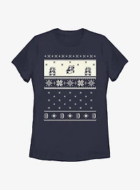 Nintendo Super Mario Pixel Retro Christmas Pattern Womens T-Shirt