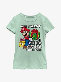 Nintendo Super Mario Give Video Games Youth Girls T-Shirt