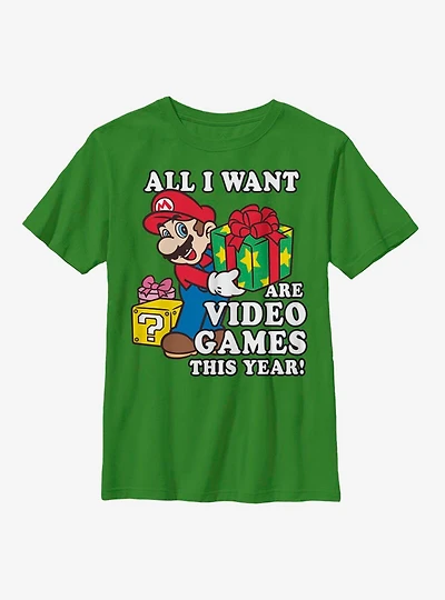 Nintendo Super Mario Give Video Games Youth T-Shirt
