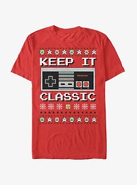 Nintendo Classic Controller Christmas Pattern T-Shirt