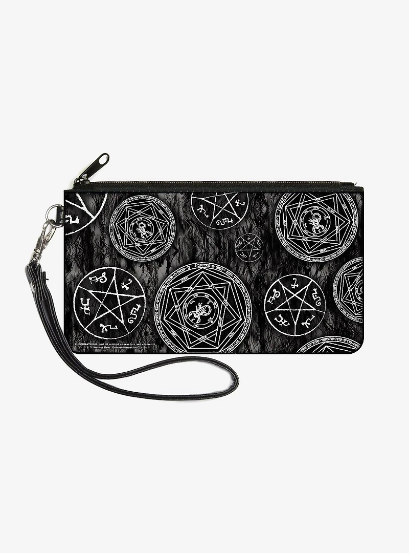 Supernatural Devils Trap Pentagrams Wallet Canvas Zip Clutch