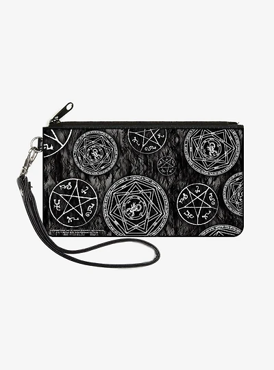 Supernatural Devils Trap Pentagrams Wallet Canvas Zip Clutch