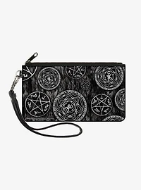 Supernatural Devils Trap Pentagrams Wallet Canvas Zip Clutch