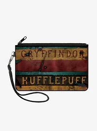 Harry Potter Gryffindor Hufflepuff Burnt Banners Wallet Canvas Zip Clutch