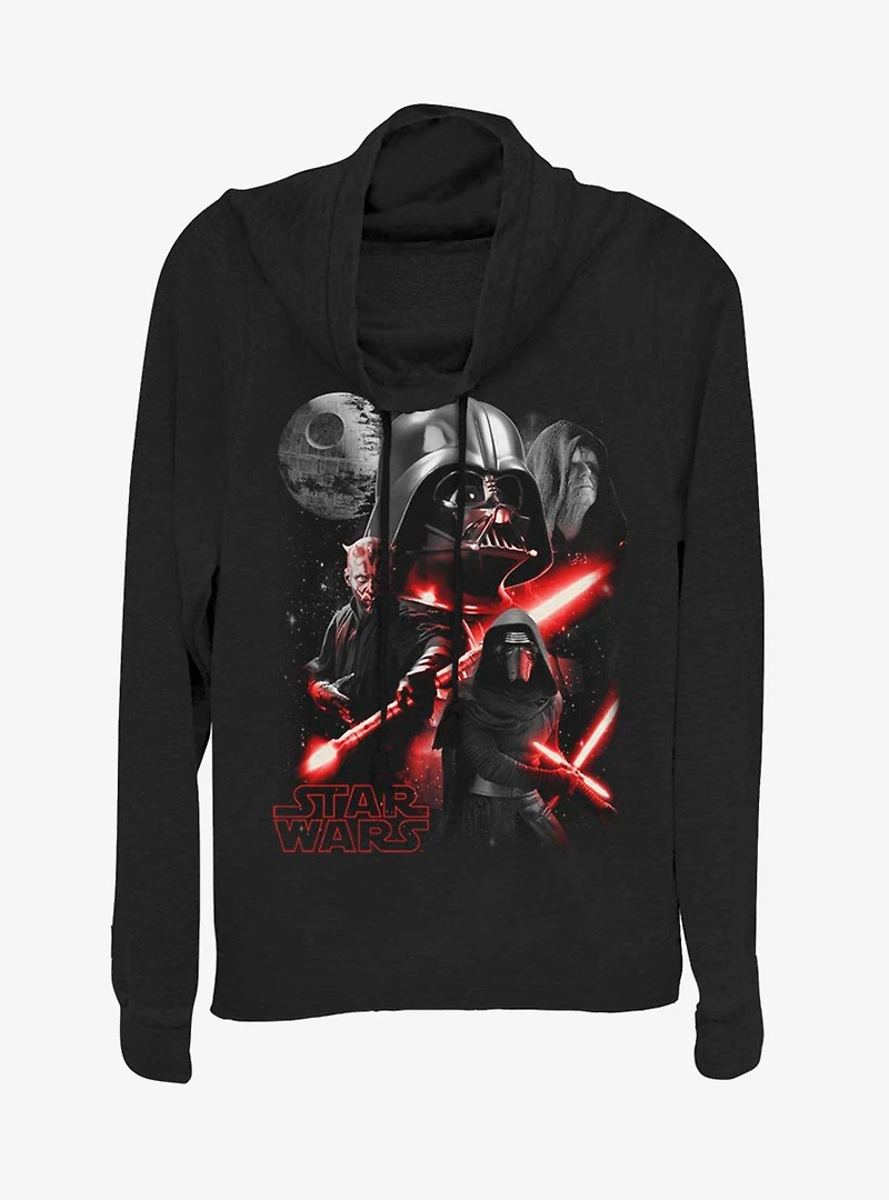 Star Wars Dark Side Villains Cowlneck Long-Sleeve Womens Top