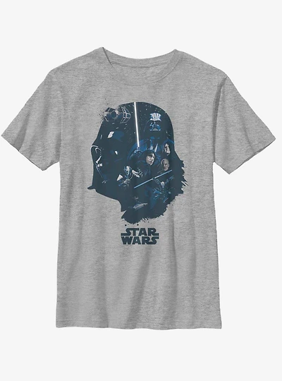 Star Wars Vader Helmet Fill Youth T-Shirt