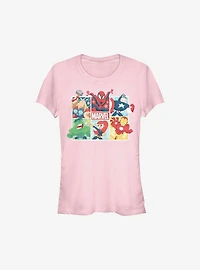 Marvel Avengers Hero Squares Holiday Girls T-Shirt