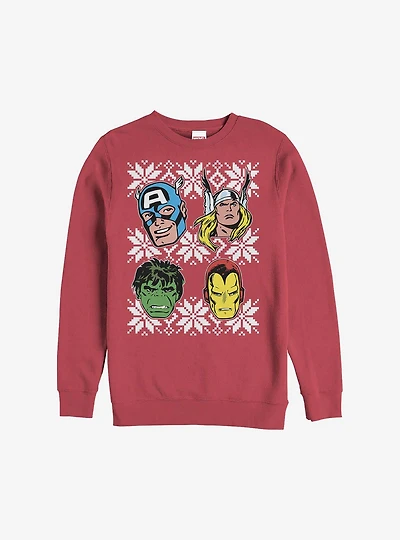 Marvel Avengers Super Heads Holiday Sweatshirt
