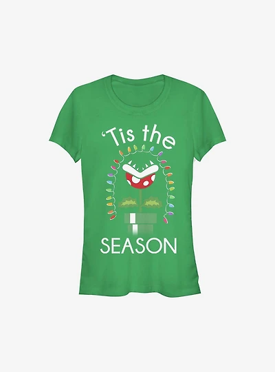 Super Mario 'Tis The Season Christmas Piranha Girls T-Shirt