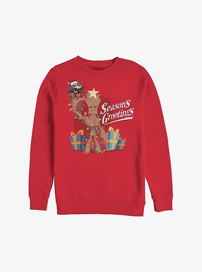 Marvel Guardians Of The Galaxy Seasons Grootings Holiday Sweatshirt