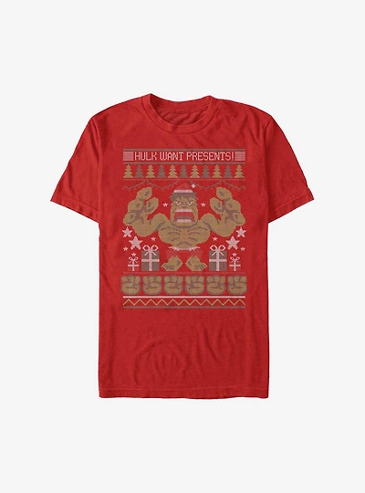 Marvel Hulk Want Presents Holiday T-Shirt