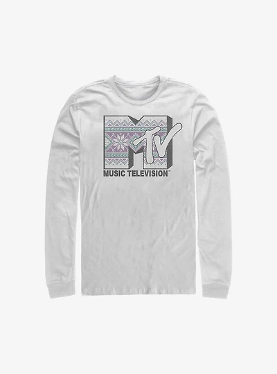 MTV Christmas Pattern Long-Sleeve T-Shirt