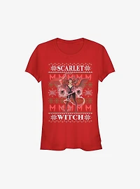 Marvel Scarlet Witch Ugly Christmas Sweater Girls T-Shirt