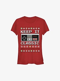 Nintendo Keep It Classic Controller Christmas Girls T-Shirt