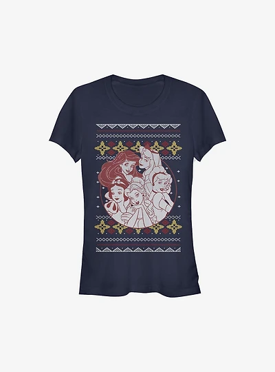 Disney Princesses Group Christmas Print Girls T-Shirt