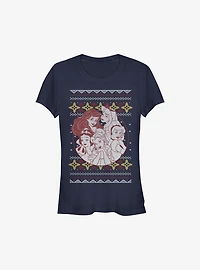 Disney Princesses Group Christmas Print Girls T-Shirt