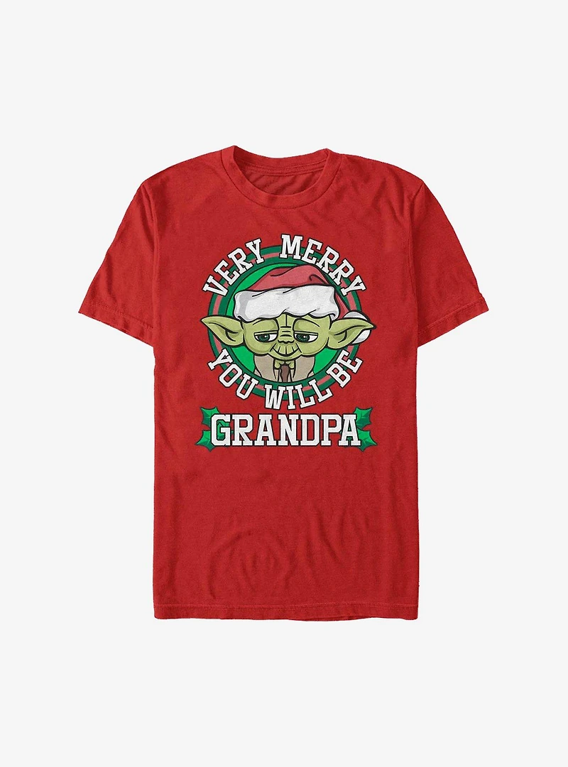 Star Wars Merry Yoda Grandpa Holiday T-Shirt