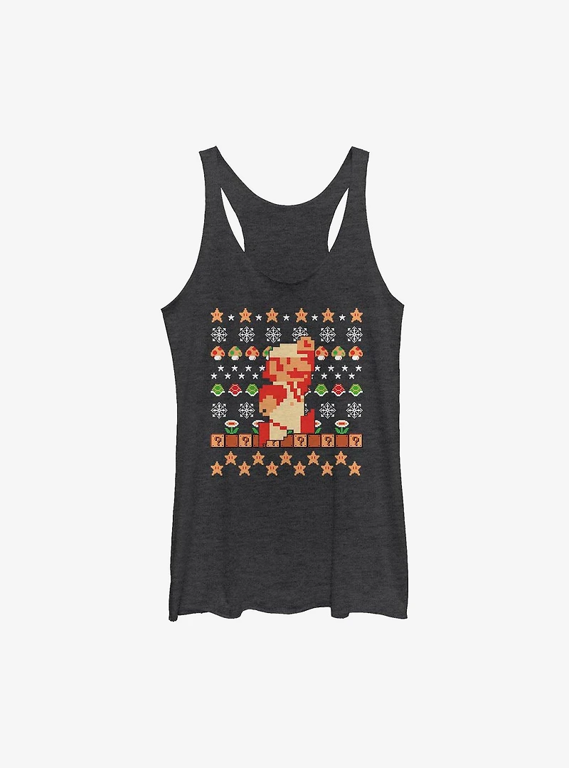 Super Mario Holdiay Pixels Girls Tank