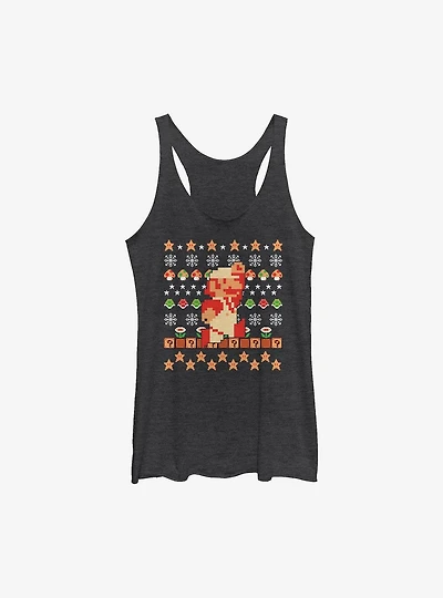 Super Mario Holdiay Pixels Girls Tank